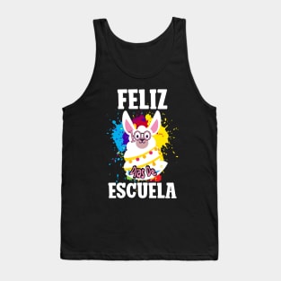 Llama Feliz 100 Dias De Escuela - 100 Days of School Spanish Tank Top